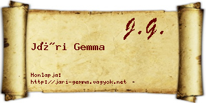 Jári Gemma névjegykártya